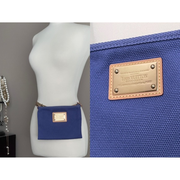 ✨Authentic Rare LOUIS VUITTON Purple Canvas Clutch Wristlet Crossbody Bag - Picture 14 of 16